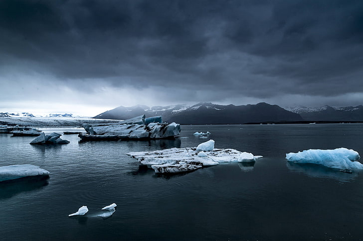 frozen, melting, iceberg, cold, nature, glacier, ice, HD wallpaper