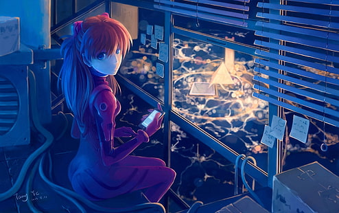 weibliche Anime-Figur, Zeichnung, Asuka Langley Soryu, Neon Genesis Evangelion, Anime, HD-Hintergrundbild HD wallpaper