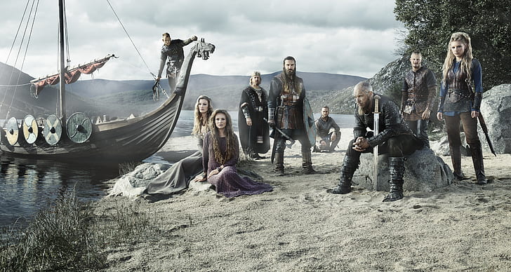Séries télévisées, Vikings, Drakkar, Ragnar Lothbrok, Vikings (série télévisée), Warrior, Fond d'écran HD