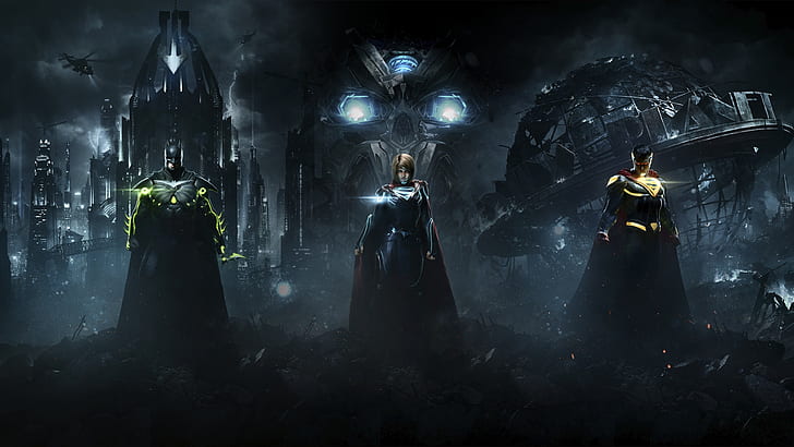 Batman, Superman, Supergirl, Warner Bros. Interactive Entertainment, NetherRealm Studios, Injustice 2, HD wallpaper