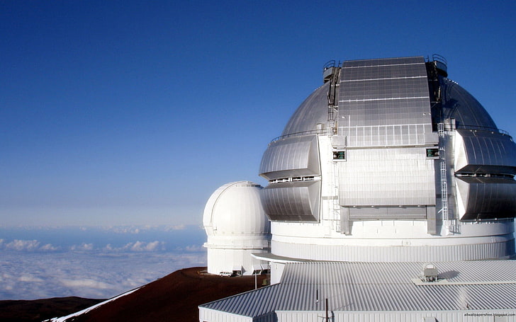 estructura de hormigón gris, observatorio, estructura, montaña, altura, Fondo de pantalla HD