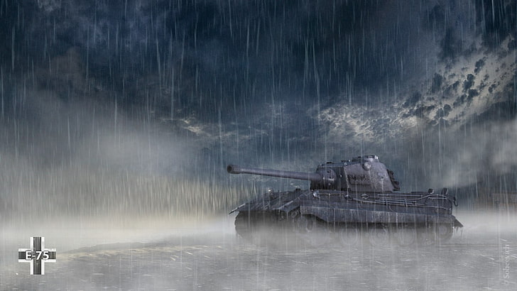 gray battle tank photo, E-75, World of Tanks, tank, HD wallpaper