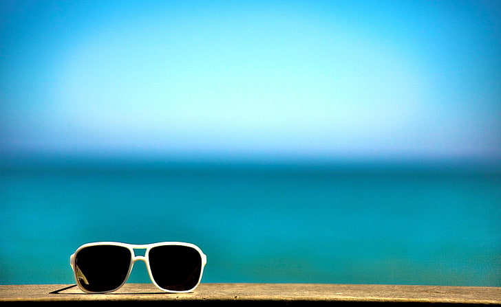Summer Time Malibu, California, white framed black lens sunglasses, Seasons, Summer, Ocean, Blue, Beach, Glasses, Southern, California, gorgeous beach in summertime, sunglasses, Malibu, summer time, beach fun, blue skies, perfect summer, southern california, HD wallpaper