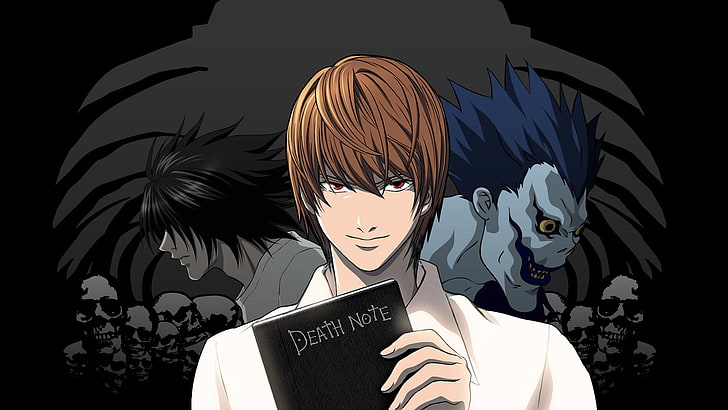 Death Note dijital duvar kağıdı, Anime, Death Note, L (Death Note), Işık Yagami, Ryuk (Death Note), HD masaüstü duvar kağıdı