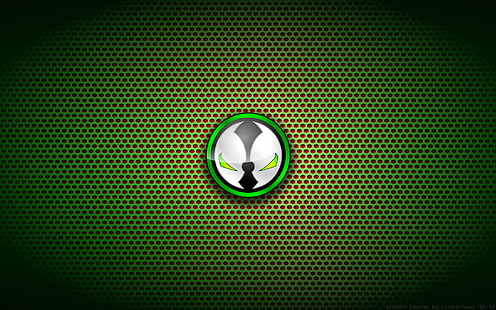 Спаун Грин HD, черный.зеленый и серебряный логотип, мультфильм / комикс, зеленый, икру, HD обои HD wallpaper