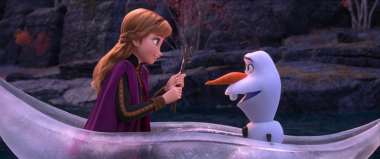 Фильм Frozen 2, Анна (Frozen), Олаф (Frozen), HD обои HD wallpaper