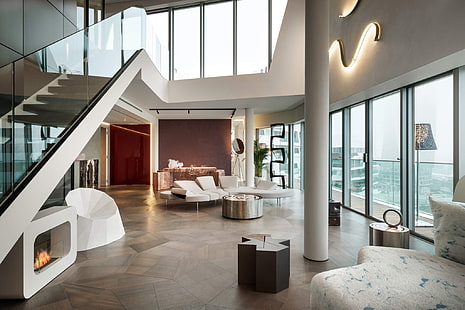 wnętrze, penthouse, salon, penthouse w Mediolanie, Tapety HD HD wallpaper