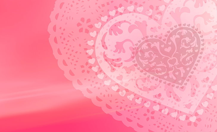 Valentine, pink heart wallpaper, Holidays, Valentine's Day, Pink, pink hearts, HD wallpaper