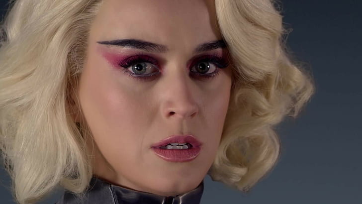 Katy Perry ผมบลอนด์ผู้หญิงนักร้องตาสีฟ้าสโมกกี้อายโคลสอัพ, วอลล์เปเปอร์ HD
