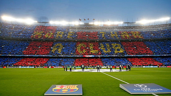 نادي برشلونة ، ملعب ، كرة قدم ، هيكل ، دوري أبطال أوروبا ، لاعب كرة قدم ، ساحة ، فريق رياضي ، لاعب، خلفية HD HD wallpaper