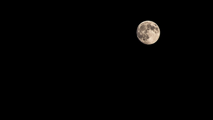 Bulan, langit, monokrom, Wallpaper HD