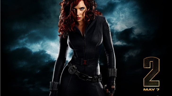 Чёрная вдова от Marvel, комиксы, Скарлетт Йоханссон, Iron Man 2, Чёрная вдова, супергероини, HD обои