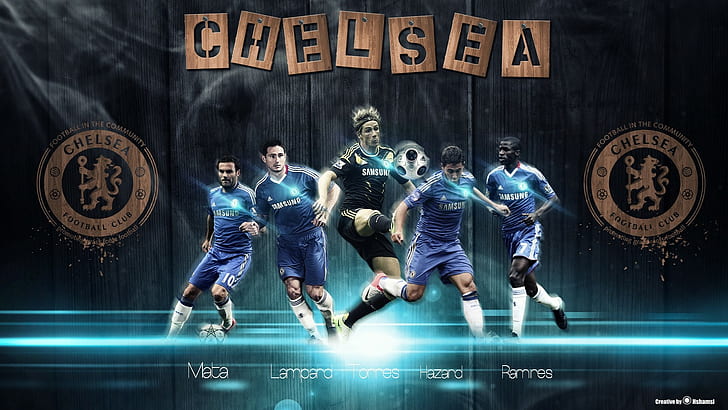 Chelsea, Shamsi, Emblem mata, Torres, Lampard, Azar, Ramirez, HD wallpaper