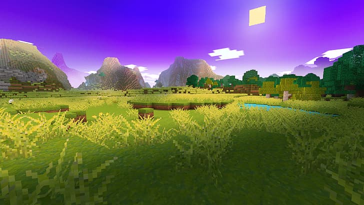 Minecraft, cyfrowy, krajobraz gier wideo, artysta cyfrowy, grafika 3D, piksele, pixel art, gry wideo, Tapety HD