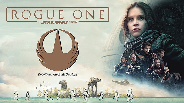 Sfondo di Star Wars Rogue One, Rogue One: A Star Wars Story, Star Wars, Jyn Erso, stormtrooper, film, Rebel Alliance, Death Star, Felicity Jones, Sfondo HD