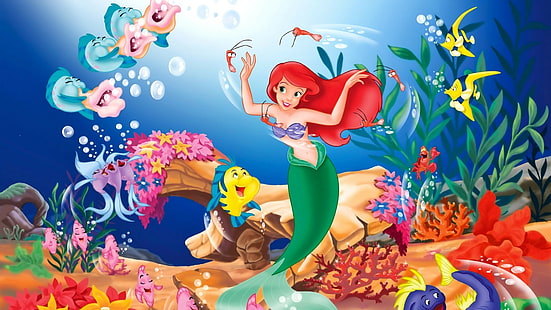 fantasy art digital art the little mermaid disney, HD wallpaper HD wallpaper