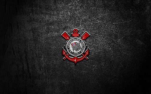 badge noir et rouge, Corinthians, football, logo, Fond d'écran HD HD wallpaper