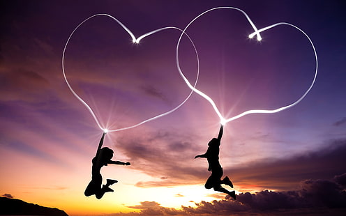 Pair, Couple, Love hearts, Boy, Girl, HD wallpaper HD wallpaper