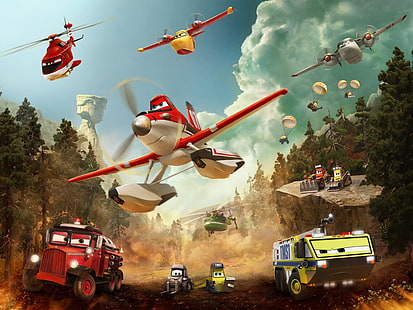 飛行機：火と救助映画の静止画、ディズニー飛行機の壁紙、映画、ハリウッド映画、ハリウッド、飛行機、 HDデスクトップの壁紙 HD wallpaper