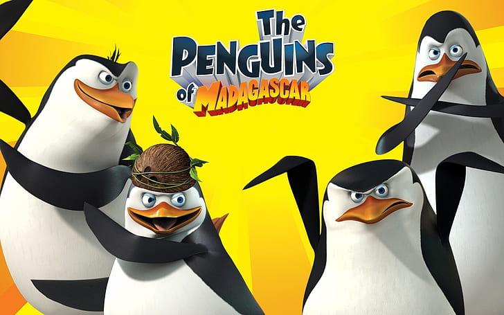 Пингвины Мадагаскара, комедия, пингвины, смешные, HD обои