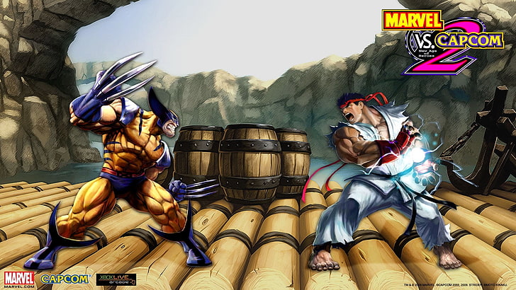 Sfondo Marvel vs Capcom, Marvel vs. Capcom 3, Wolverine, Ryu (Street Fighter), Sfondo HD