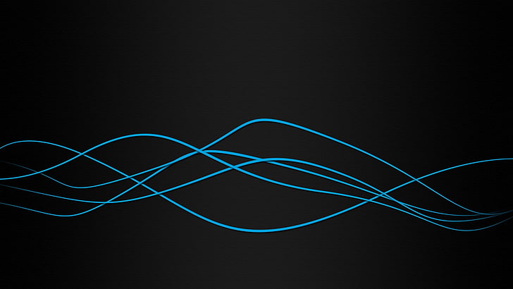 сини линии тапети, минимализъм, синьо, форми на вълни, цифрово изкуство, HD тапет