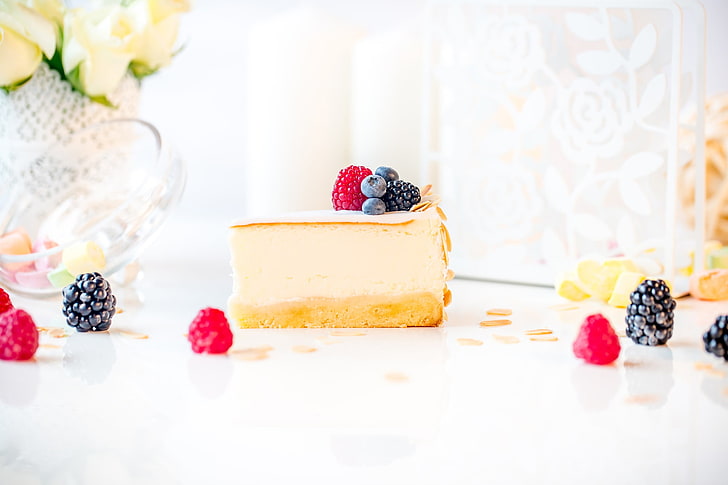 food, Cheesecake, berries, HD wallpaper