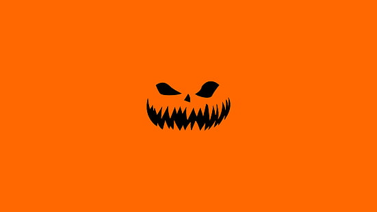 Wakacje, Halloween, Minimalistyczny, Pomarańczowy, Tapety HD HD wallpaper