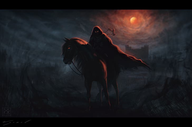 Vyrosk, horseman, dark, HD wallpaper