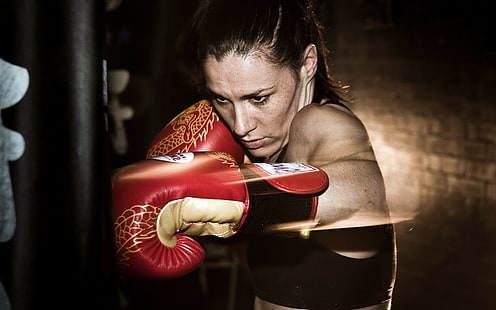 modelo de boxe mulheres kickboxing, HD papel de parede HD wallpaper