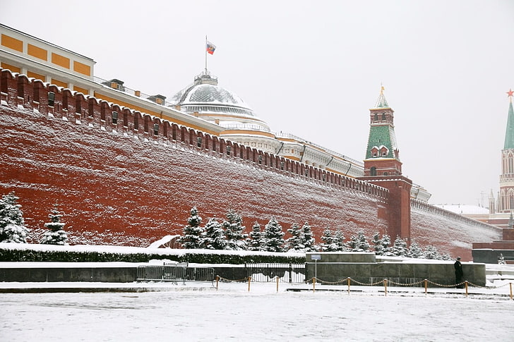 plac czerwony, Rosja, Rosja, Moskwa, śnieg, Tapety HD