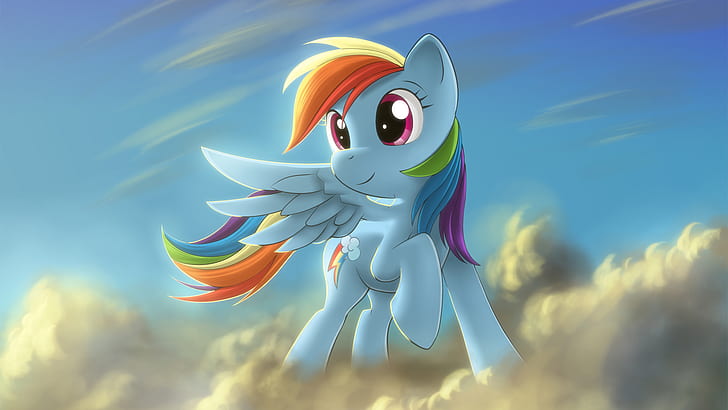 My Little Pony Rainbow Dash HD, карикатура / комикс, малко, дъга, моето, пони, тире, HD тапет