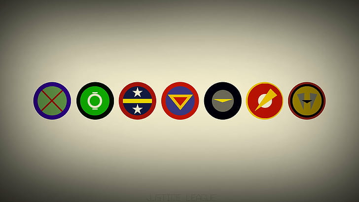 Aquaman, Batman, DC Comics, Green Lantern, Justice League, logo, Martian Manhunter, super-héros, superman, The Flash, Wonder Woman, Fond d'écran HD