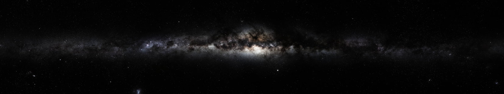 Via Láctea espaço galáxia tela tripla, HD papel de parede HD wallpaper