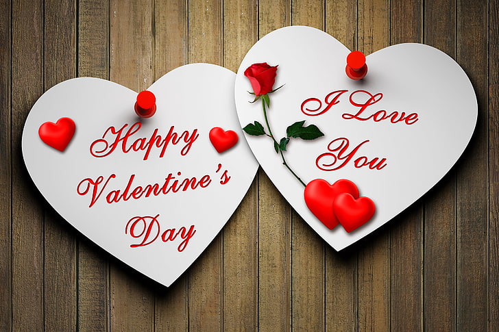 glad Alla hjärtans dag, kärlek, hjärta, ros, Valentine, romantisk, vykort, Alla hjärtans dag, papper, Happy, I Love You, HD tapet