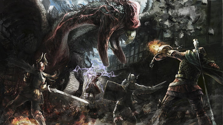 arte gráfica de guerreiro, videogame, Dragon's Dogma, Japão, HD papel de parede
