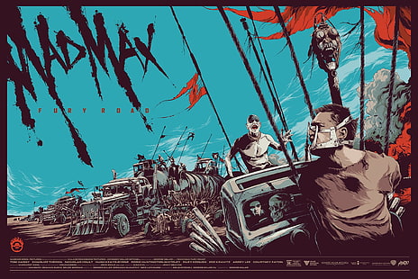 póster, Mad Max, póster de película, Mad Max: Fury Road, ilustración, Fondo de pantalla HD HD wallpaper