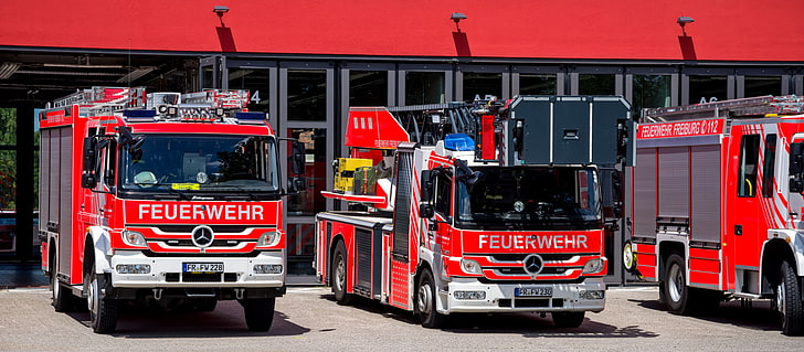 emergency, engine, feuerwehr, fire, firetruck, semi, truck, vehicle, HD wallpaper
