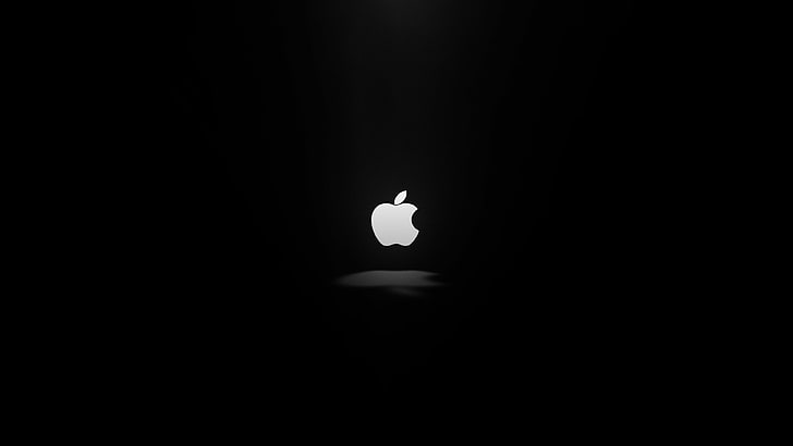 4K, 로고, 어두운, 사과, HD 배경 화면