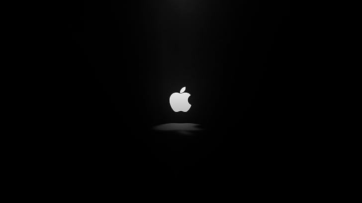 Лого на Apple, Apple, Dark, Logo, 4K, HD тапет