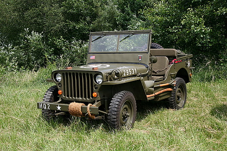 jeep, militaire, rétro, willys, ww2, Fond d'écran HD HD wallpaper