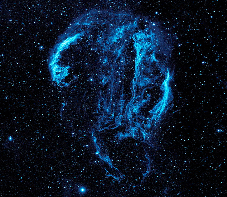 Ilustración de galaxia de la Vía Láctea azul y blanca, nebulosa, ultravioleta, estrellas, galaxia, astronomía, Fondo de pantalla HD