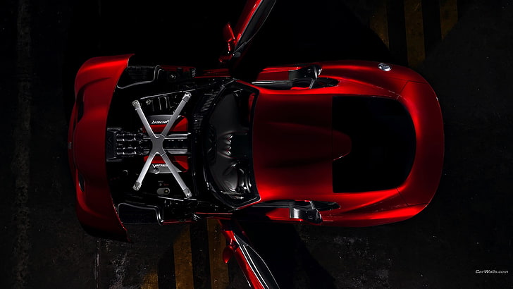rotes und schwarzes Fahrzeug, Dodge Viper, SRT, SRT Viper, Muscle-Cars, HD-Hintergrundbild