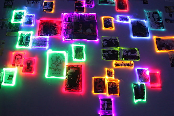 lights, artificial lights, colorful, HD wallpaper