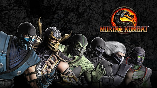 Mortal Kombat, Scorpion (герой), Sub-Zero, Reptile (Mortal Kombat), HD тапет HD wallpaper