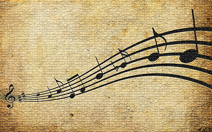 musical note illustration, music, HD wallpaper