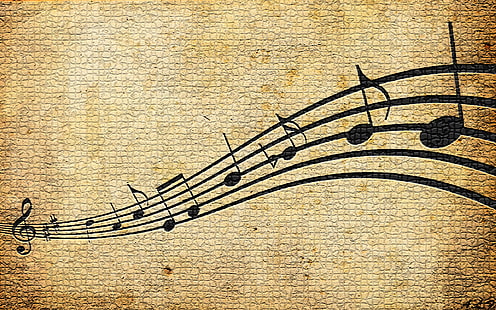 musical note illustration, music, HD wallpaper HD wallpaper