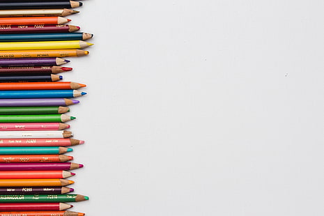 цветные карандаши, цветные карандаши, набор, заточены, HD обои HD wallpaper