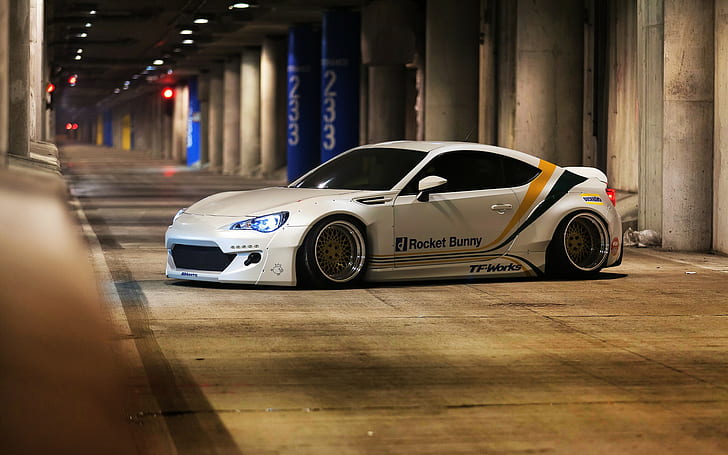 Toyota GT86, white and black coupe, toyota gt86, Tuning, car, subaru brz, scion fr-s, HD wallpaper