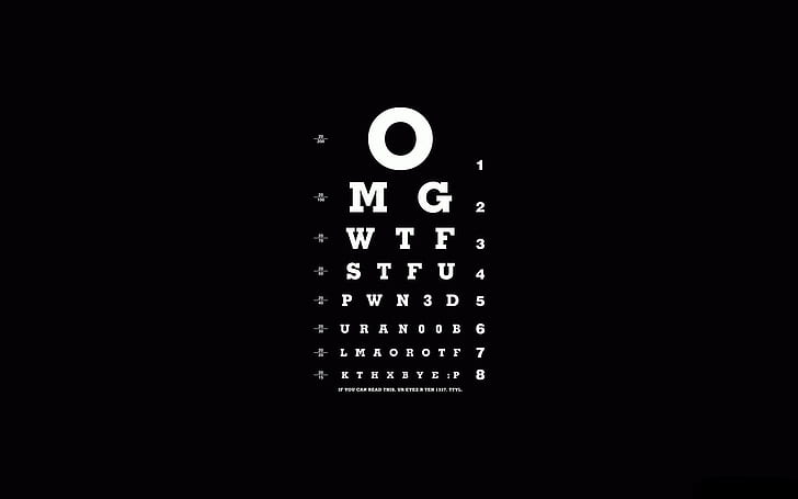 white, letters, black, vision screening, different font, HD wallpaper